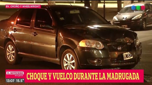 Choque y vuelco en Oroño y Rivadavia entre dos vehículos