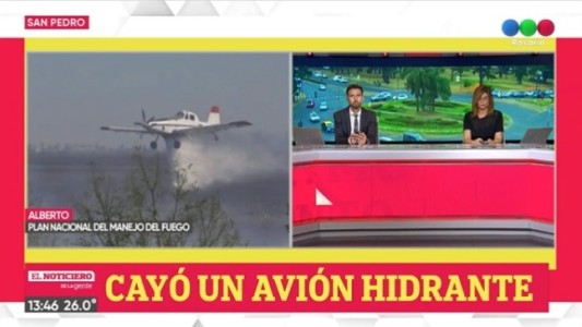 Cayó un avión hidrante: el piloto está ileso