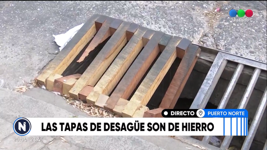 Para evitar robos: reemplazan las bocas de tormenta de hierro fundido, por otras de madera