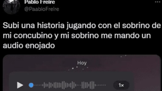 Los audios virales de un nene celoso porque su tío jugó con otro niño