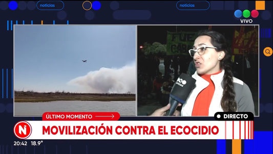 Movilización contra el ecocidio en el Monumento a la Bandera