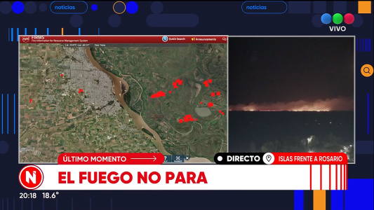 El fuego no para en la zona de islas frente a Rosario: mañana podría volver el humo