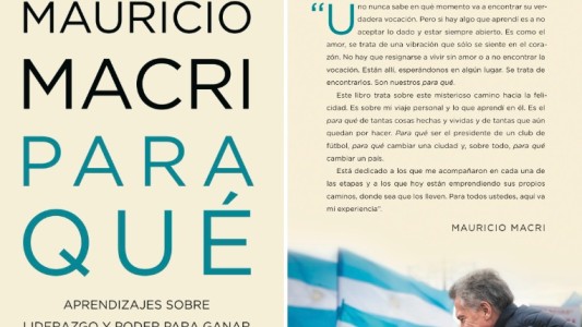 Macri reveló la tapa de "Para qué", su nuevo libro para "poder ganar el segundo tiempo"