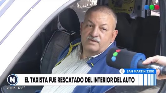 Video: impactante choque y vuelco de un taxi en zona sur