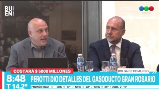 Perotti presentó el gasoducto Gran Rosario en la Bolsa de Comercio