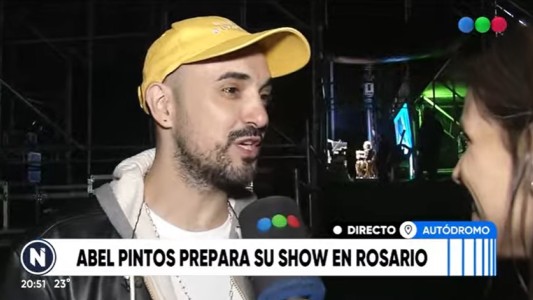 Abel Pintos probó sonido y prepara su show en Rosario