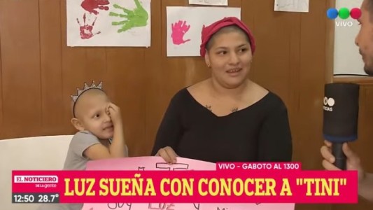 Luz tiene cinco años, padece cáncer y tiene el sueño de conocer a Tini