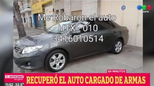 Delincuentes le robaron el auto a punta de pistola y apareció cargado de armas
