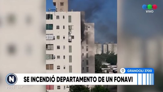Pánico por incendio en una torre del Fonavi de Grandoli