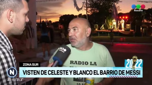 Qatar 2022: pintan de celeste y blanco el barrio de Messi