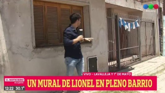 La alegría del barrio de Messi: siguen pintando murales