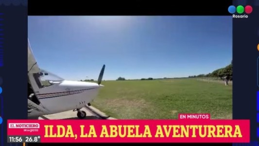 Abuela aventurera de la región cumplió el sueño de tirarse con paracaídas