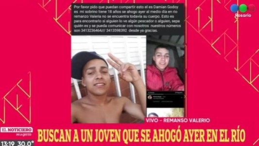 Desesperada búsqueda de un joven que desapareció en el Remanso Valerio