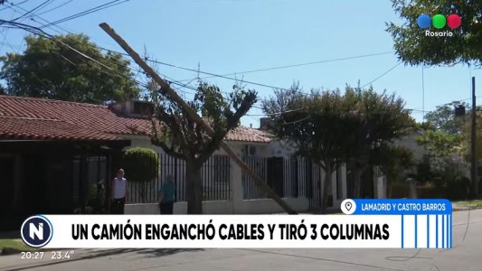 Un camión se llevó puesto el tendido de servicios de cable y telefonía