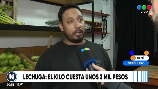 El precio del kilo de la lechuga quedó cerca de los 2 mil pesos