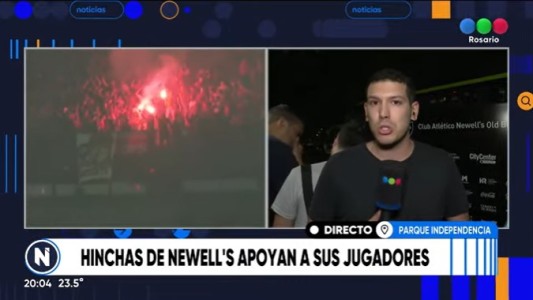Banderazo de Newell's para alentar a los jugadores en la previa al clásico