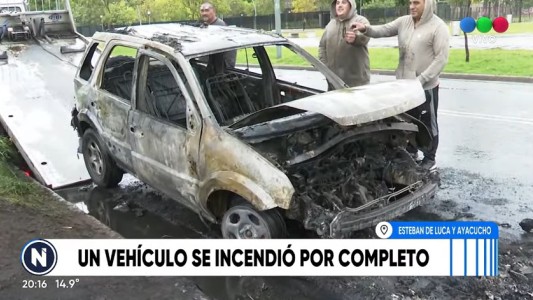 Se les incendió la camioneta y salieron a tiempo para salvar sus vidas