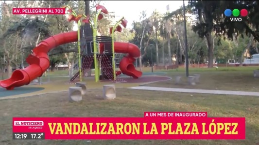 A un mes de su renovación vandalizaron la plaza López