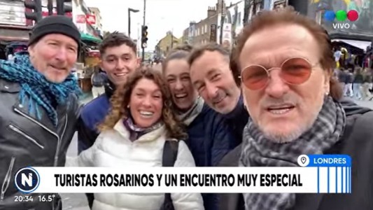 La emoción de turistas rosarinos al encontrarse con Bono, líder de U2