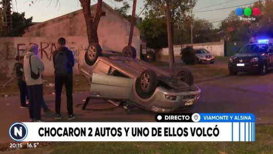 Impactante choque y vuelco: salvó su vida por el cinturón de seguridad