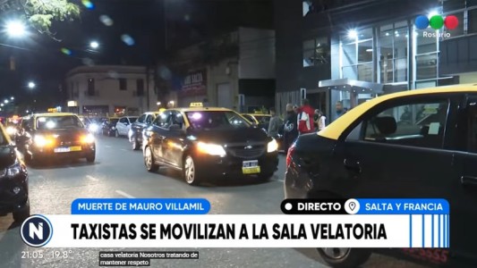Crimen de Mauro: taxistas y estacioneros lo despidieron con caravana y corte de servicio