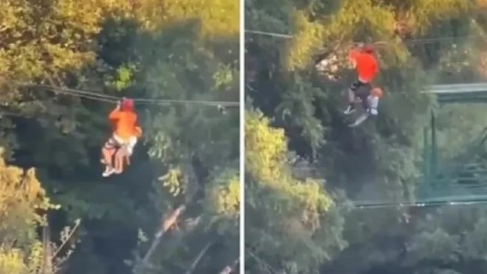 Impactante video: un niño de 6 años cayó de una tirolesa y se salvó de milagro