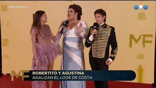 Al estilo Lali, Costa llegó a los Martín Fierro con un brillante y patriótico look