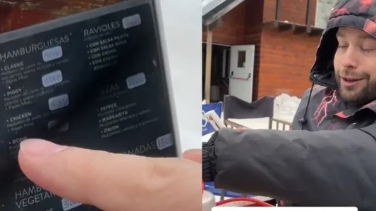 Video: fue de vacaciones a Bariloche y los precios de un restaurant lo dejaron boquiabierto