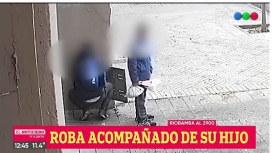 Salió a robar con un niño a plena luz del día