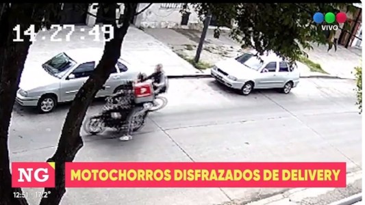 Motochorros disfrazados de Delivery roban en zona sur