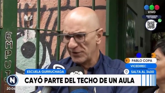 Video: así cayó el techo de la escuela Gurruchaga en medio del temporal
