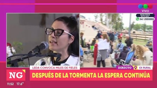 Por el clima, se adelantó la misa y la presencia de Leda en la Rural será a las 15 horas