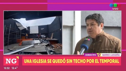 A la Iglesia se le voló el techo por la tormenta y ahora piden ayuda para la reconstruir