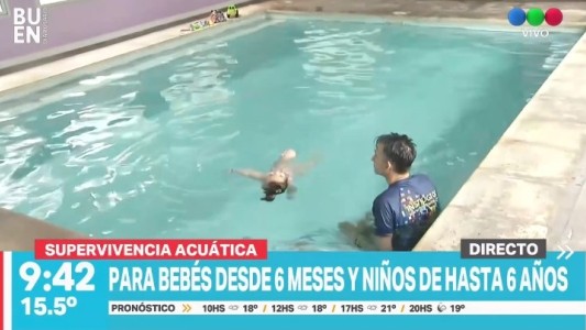 El método de auto-recate acuático para niños de 6 meses a 6 años está en marcha