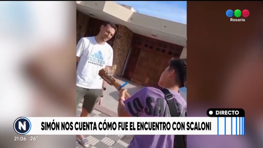 Simón le cantó una chacarera a Scaloni y cumplió su sueño