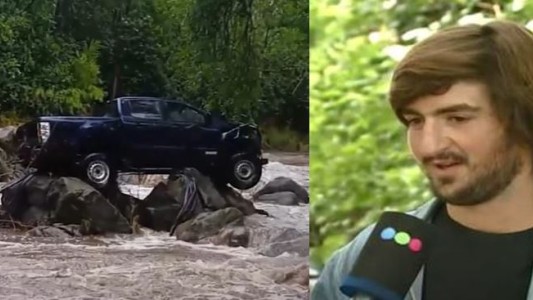 Temporal en Córdoba: impactante rescate a un turista en su camioneta
