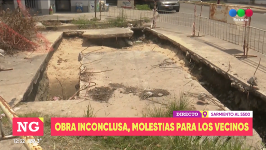 Obra inconclusa molesta a vecinos de Sarmiento al 5500