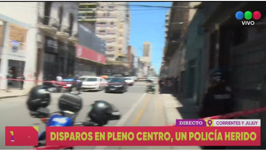 Disparos en pleno centro y un policía herido