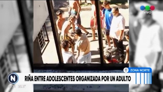 Un adulto organizó una pelea entre menores de edad