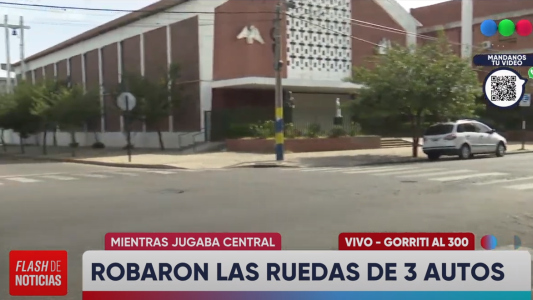 Mientras jugaba central, robaron ruedas de varios autos