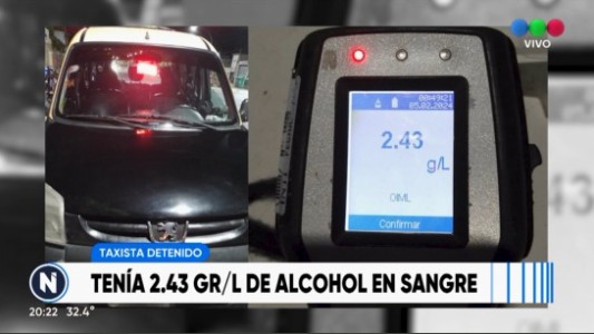 Detuvieron a taxista con 2,43 gr/l del alcohol en sangre