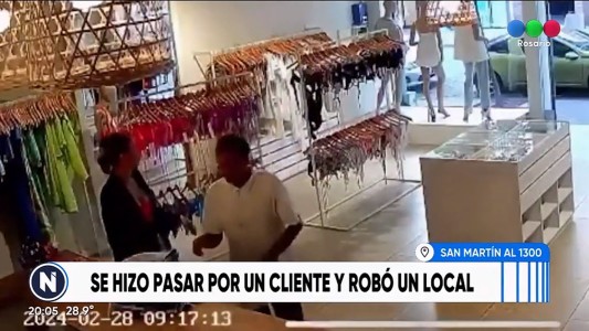 Video: robo en un local de ropa en pleno centro