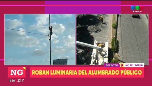 Robo de luminarias en Av. Pellegrini, Av. Belgrano y el parque Urquiza