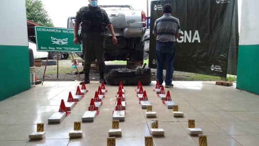 Gendarmes incautaron más de 27 kilos de cocaína en Totoras