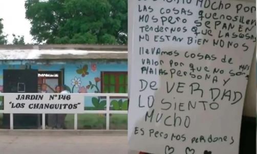 “Sepan entendernos": la insólita justificación de delincuentes que robaron un jardín de infantes