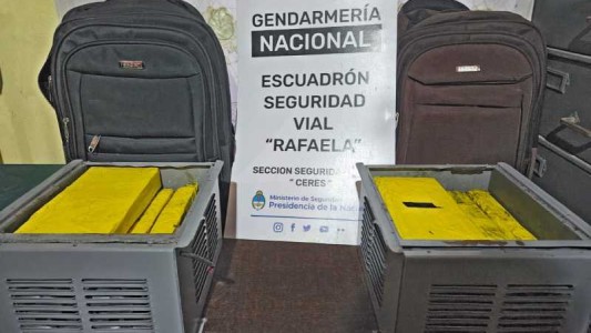 Gendarmería detuvo a una pareja que viajaban con 12 kilos de cocaína