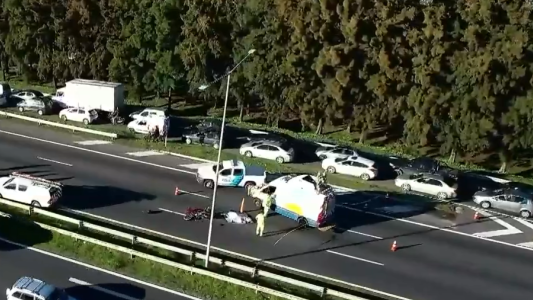 Choque múltiple en Panamericana: murió una motociclista