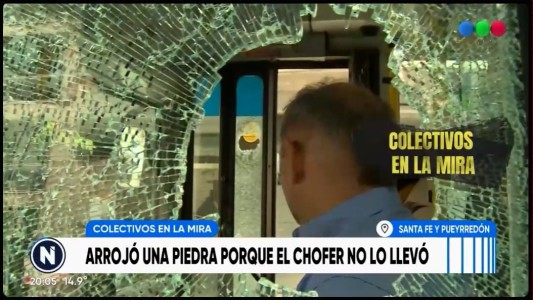 Estados alterados: el chofer no lo dejó subir, se enojó y le tiró un piedrazo al colectivo