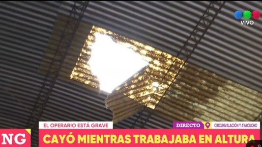 Traslado urgente en helicóptero: un trabajador cayó desde un techo y está grave