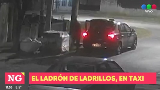 Ladrillos en Marcha: un conductor de taxi fue captado robando materiales de construcción en Sabio y Callao